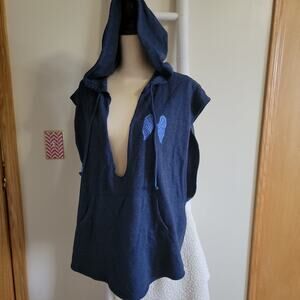 Victoria's Secret Cut Off Hoodie Blue Size L